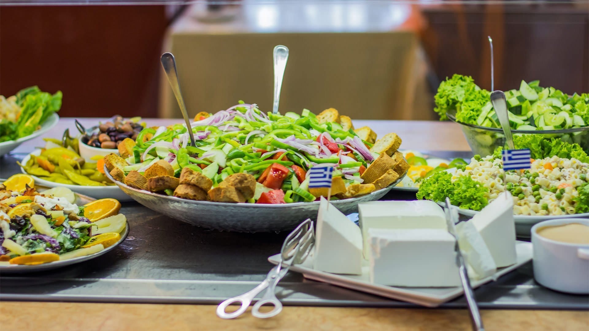 a table with food on it