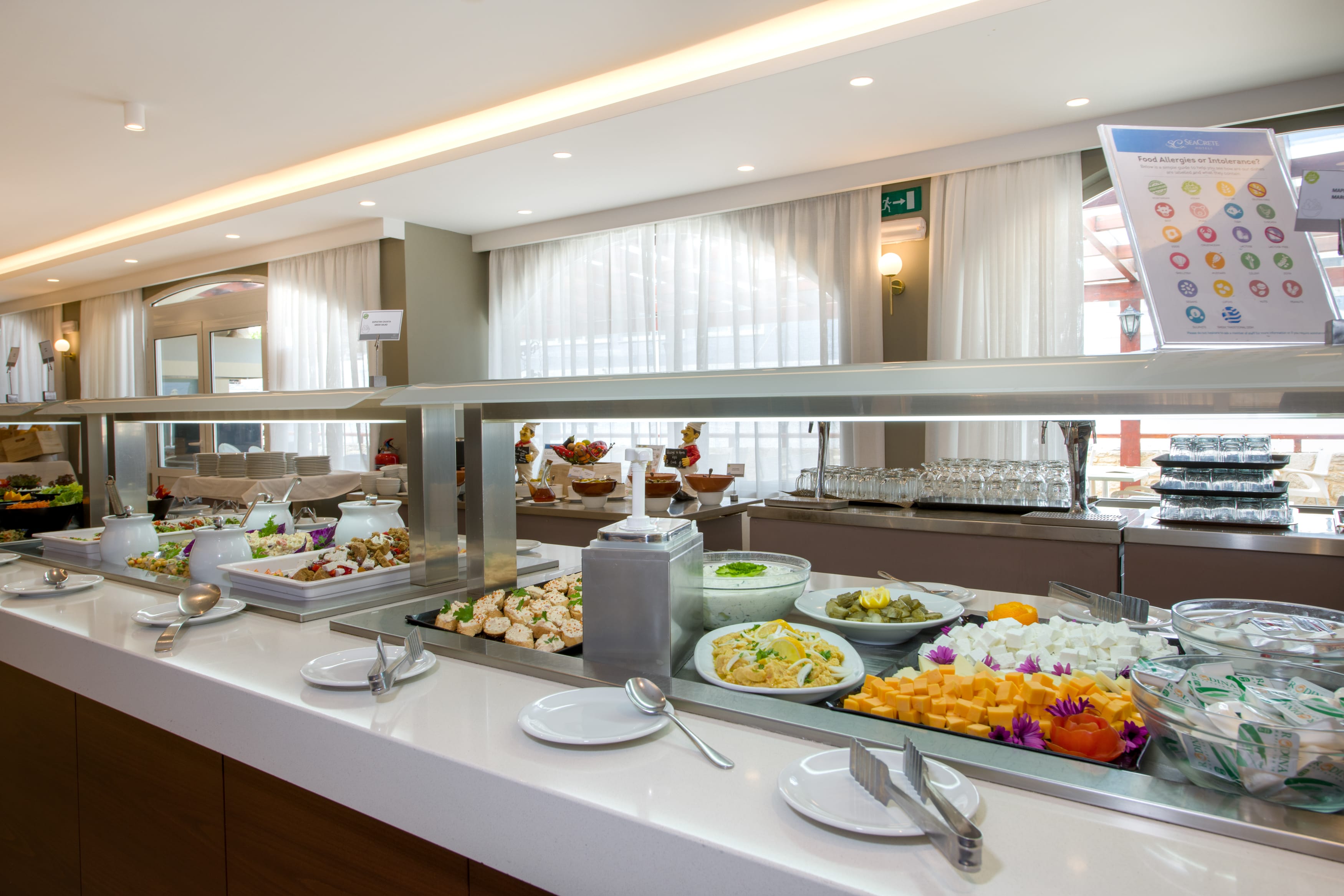 a buffet with food