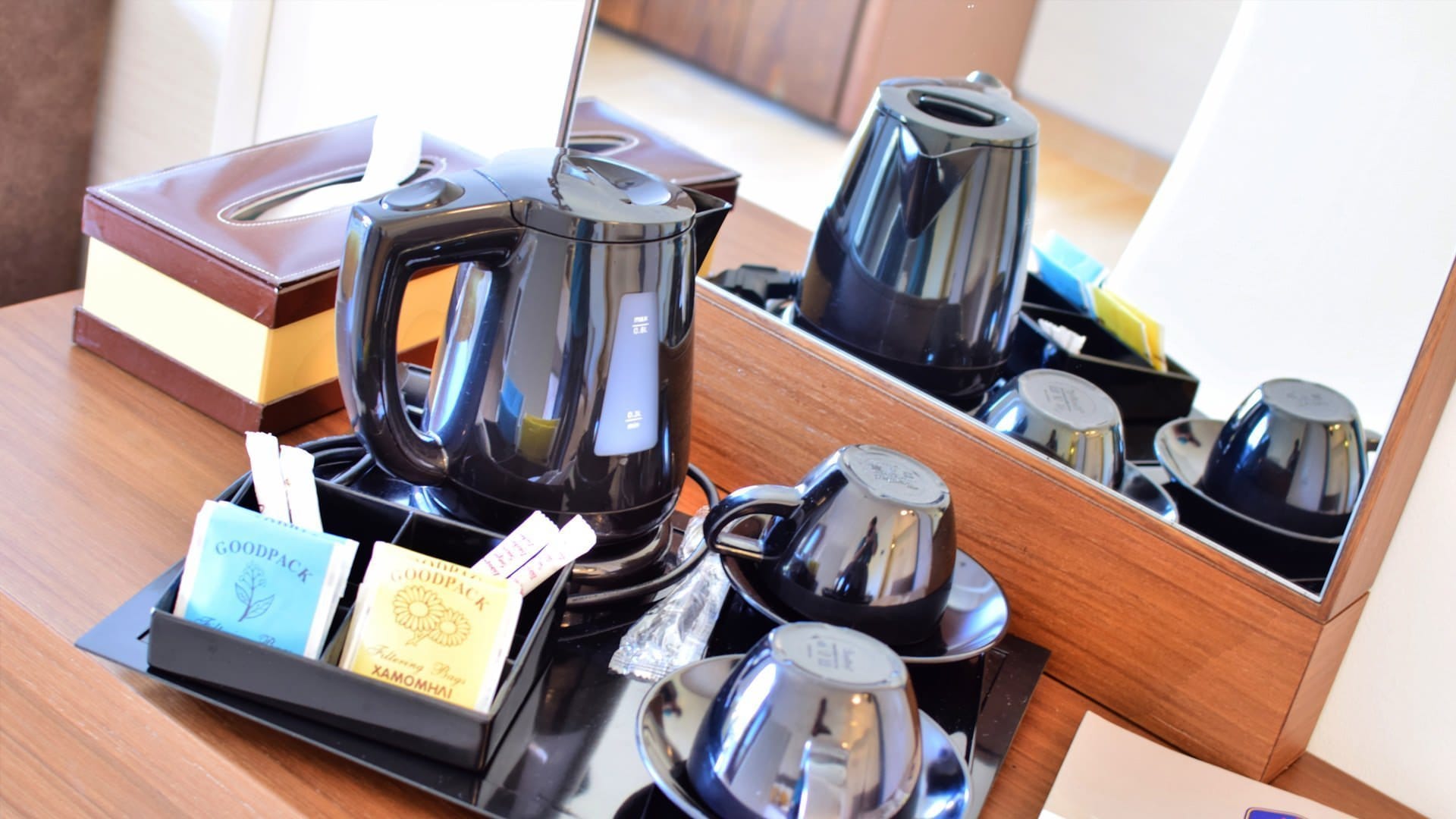 a coffee maker on a table