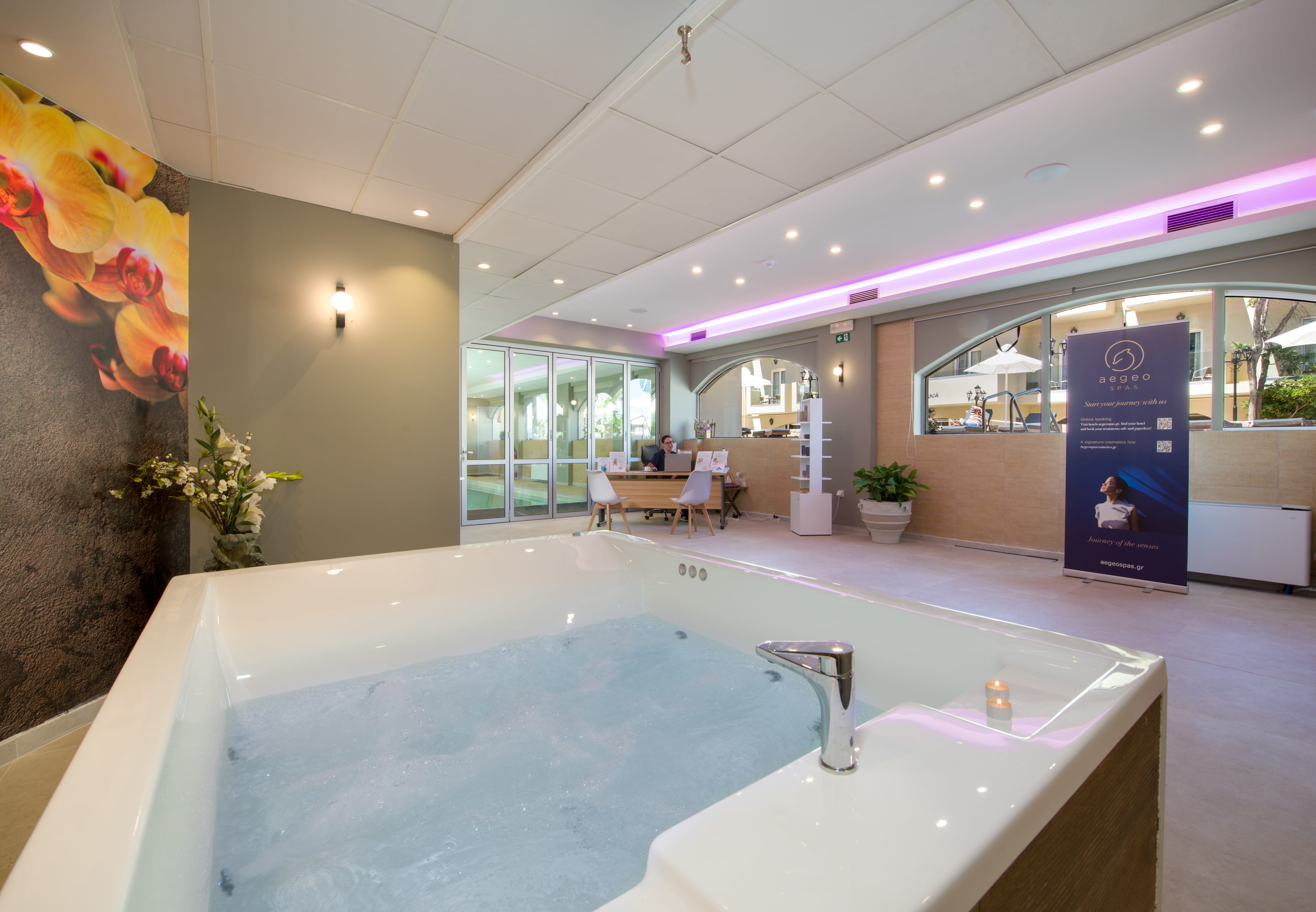 a large indoor swimming pool