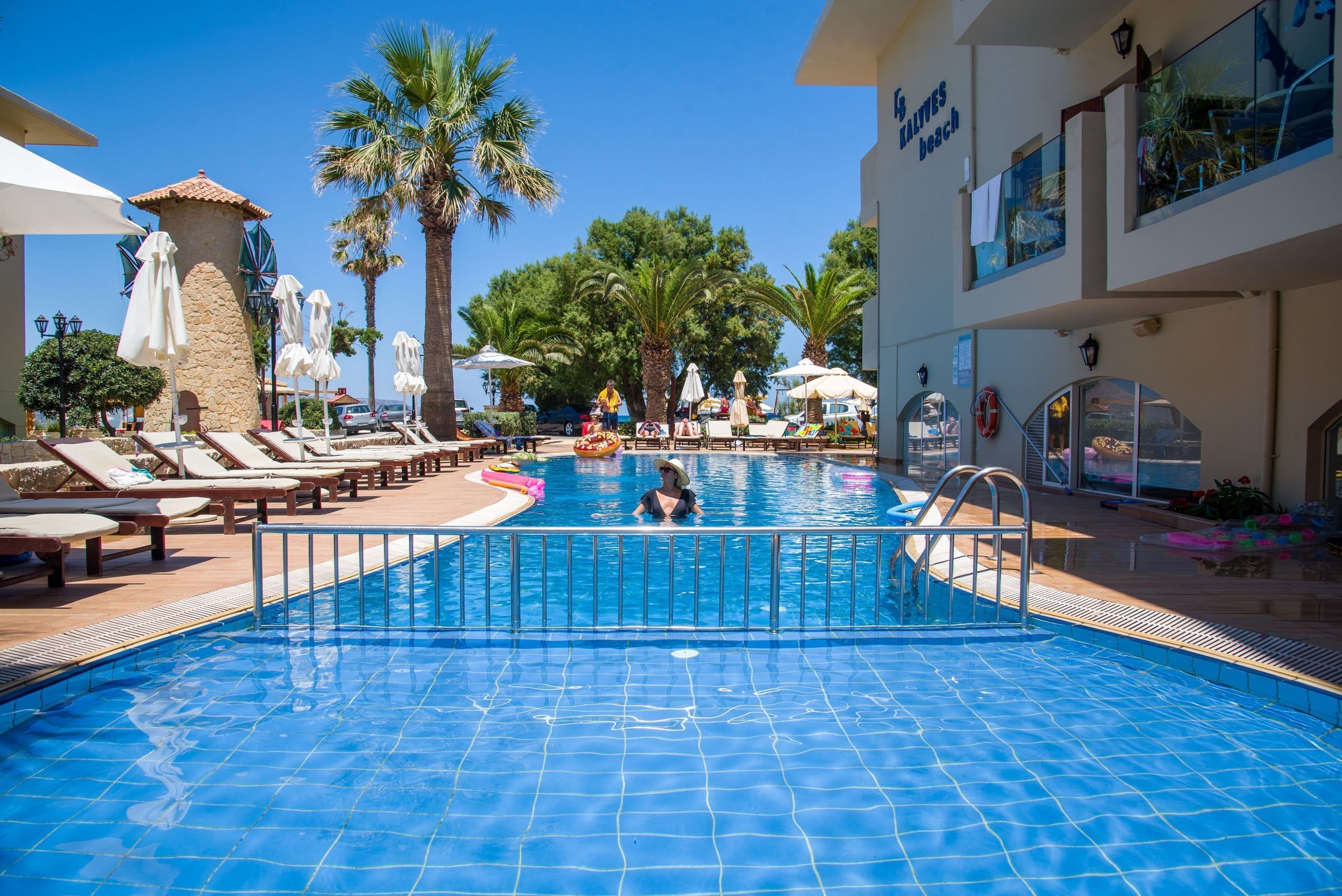 a pool with people in it