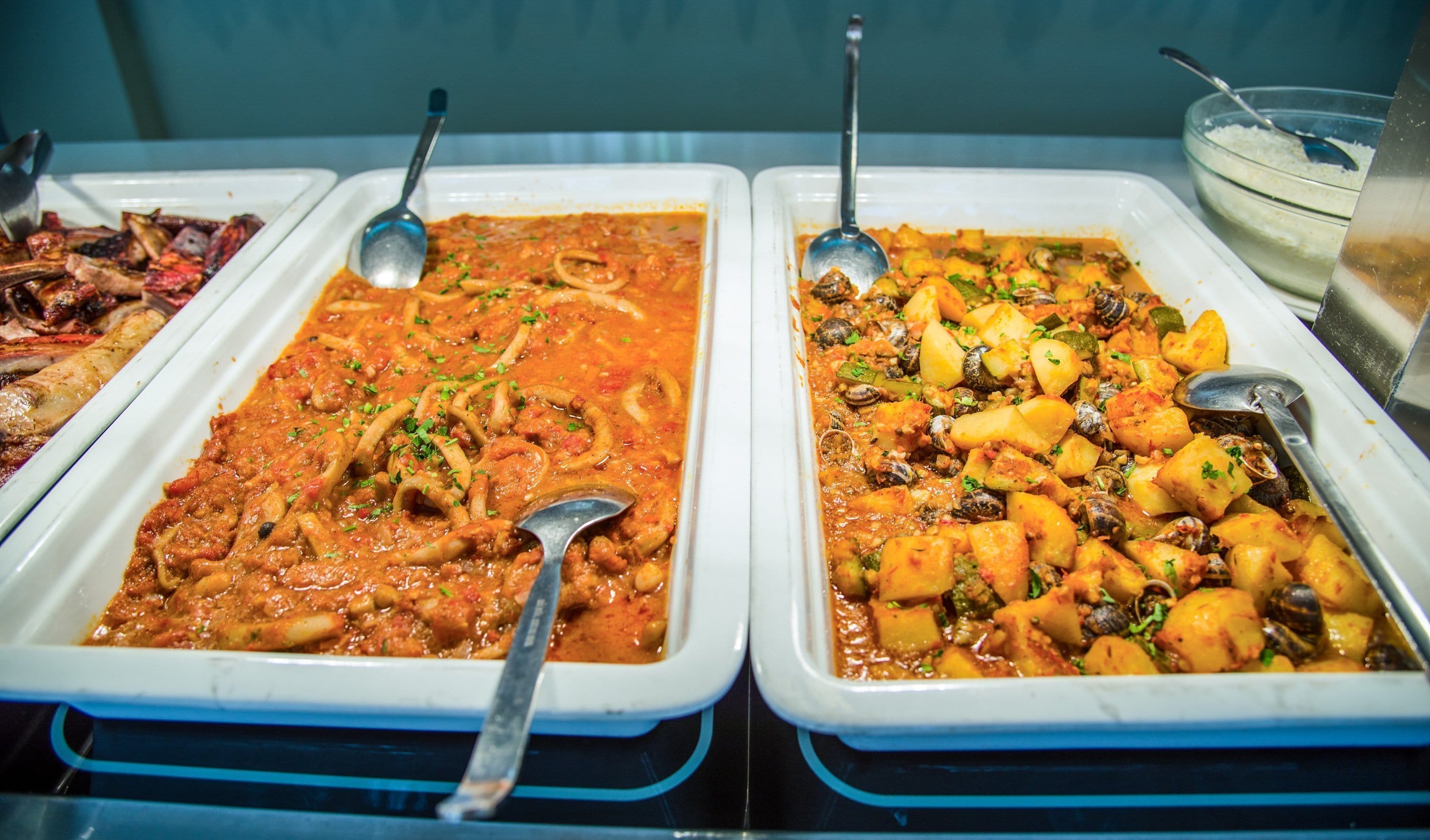 a couple trays of food