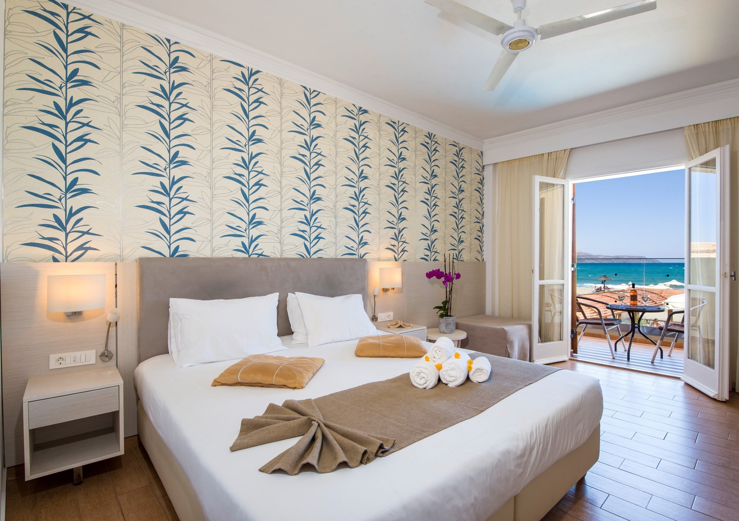 a bedroom with a large bed